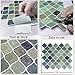 VIVID TREE Peel and Stick Tile Kitchen 10x11 inchs Stick on Tiles Cyan Arabesque Peel and Stick Wall Tile Waterproof and Self-Adhesive Wall Tile for Waterproof,Kitchen,Apartment(6 Sheets)