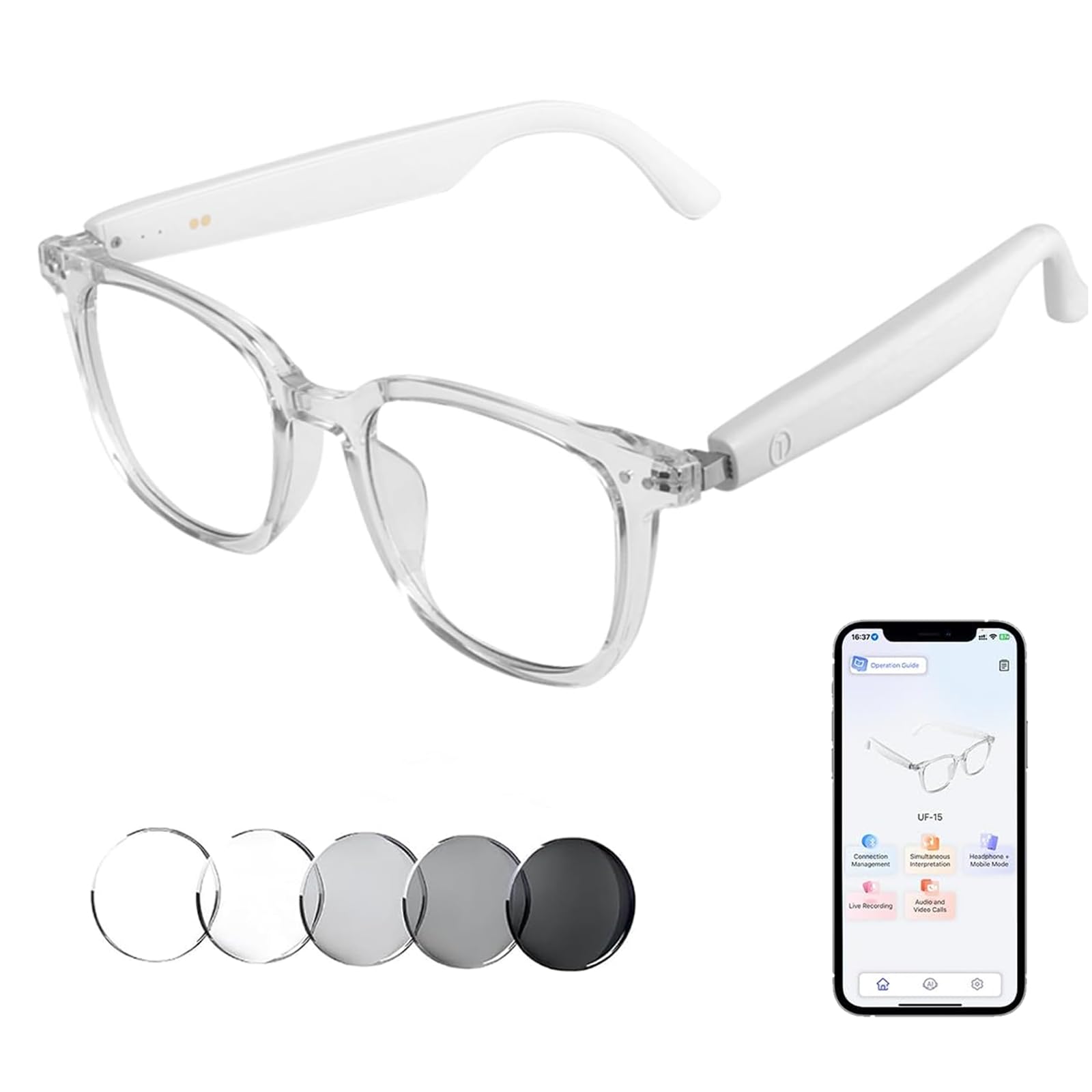 AI Translator Smart Glasses, AI-Powered Smart Glasses, Real-Time ...