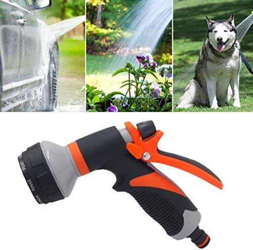 Yeefant 8 Patterns Labor Saving Desgn Water Nozzle Head Hose Sprayer Garden Spray Auto Car Washing Home for Watering Garden Lawn Grass Flower Beds