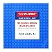 Building Brick Base Plates - Blue 10 Pack of 5 x 5 Inch Stackable Classic Baseplates - Compatible with All Major Building Block Toys