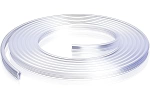 AICEL Car Door Edge Guards, 16Ft Clear U Shape No Glue Car Door Edge Protector, Chrome PVC Trim Molding Interior Strips, Automotive Door Entry Guard Protection Fit for Sedans Trucks SUV Boats (Transparent)