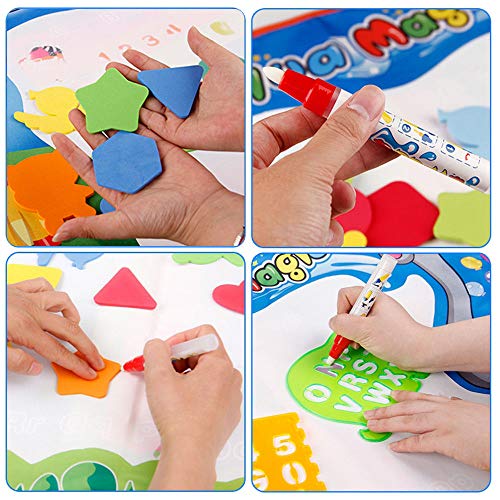 ITSMINE Best Kids Water Toys Doodle Mat for Toddlers is Fully Equipped with Drawing Accessories - Enjoy More Fun with Water Painting, Also Magic Water Drawing mat is Mess Free - Thumbnail 4