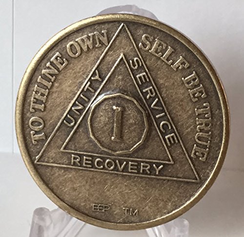 1 year aa antique distressed bronze medallion chip sere…