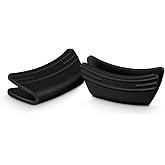 Le Creuset Silicone Set of 2 Handle Grips, 5" x 2 1/2" each, Black