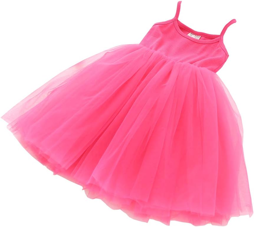 Baby Girls Tutu Dress Sleeveless Infant Toddler Sundress Tulle Bubble 5 Layers