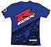 Suzuki GSXR Gixxer GSX-R Back Straight Short Sleeve T-Shirt Blue Large