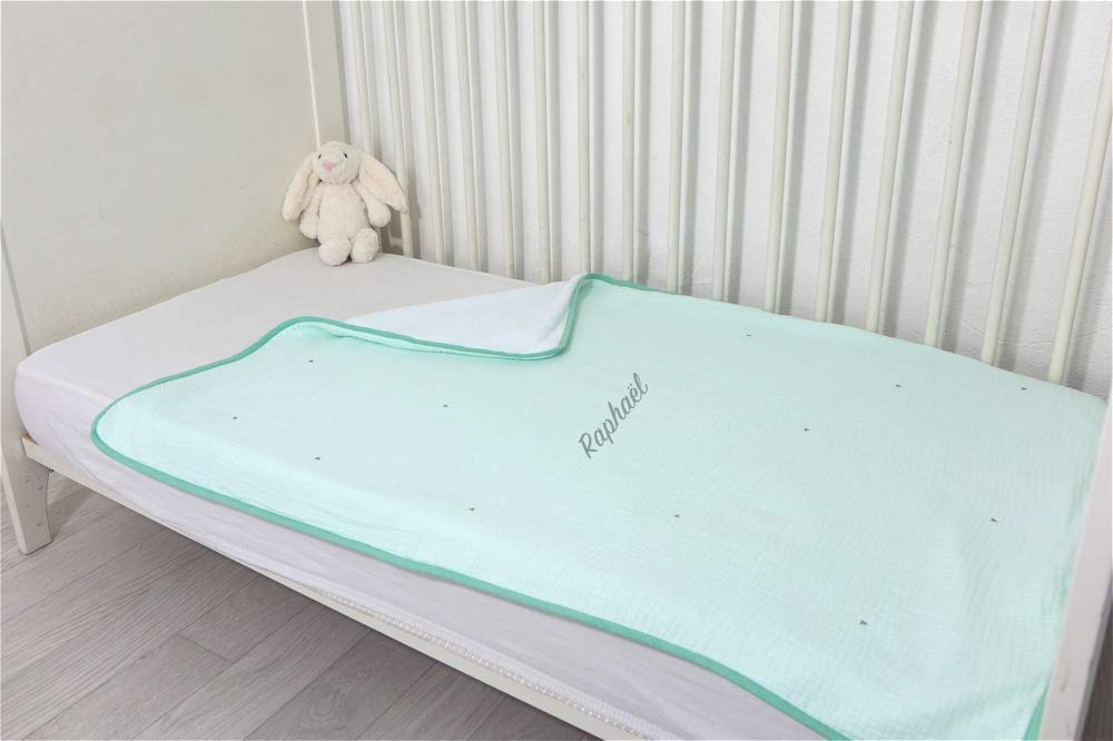 Couverture Personnalisee Double Gaze Vert D Eau Avec Prenom Ideal Cadeau De Naissance Bebe Fille Et Garcon Cadeau Baby Shower Cadeau D Anniversaire Cadeau De Bapteme Cadeau De Noel Amazon Fr
