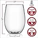 Curio Kitchen Unbreakable Stemless Wine Glasses (4 Piece Set) plus Ebook Download - BPA Free, Shatterproof, Dishwasher Safe - 16 Ounce Cups
