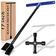 Winisok 17 Inch Water Meter Key With 4 Way Multi Functional Utilities Key, Enforced Rebar Water Shut Off Tool Wrench T handle for Curb Main and Water Meters, Underground Stop or Waste Valves