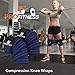 ProFitness Weightlifting Knee Wraps (Pair) – Adjustable Compression Sleeves for Cross Training, Squats, Powerlifting, Weightlifting – Improved Gym Workout Strength & Stability – Unisex (Black/Blue)