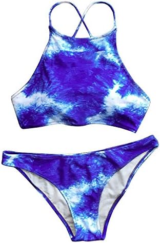 Women's Tie-dyed Padding Bikini Set Beach Swimwear as pictureXX-Large