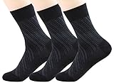 Buttons & Pleats Mens Bamboo Dress Crew Socks Anti-bacteria Anti-odors 3 Pairs