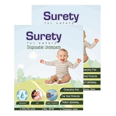 Surety For Safety Cotton Disposable Underpads - Pack of 2
