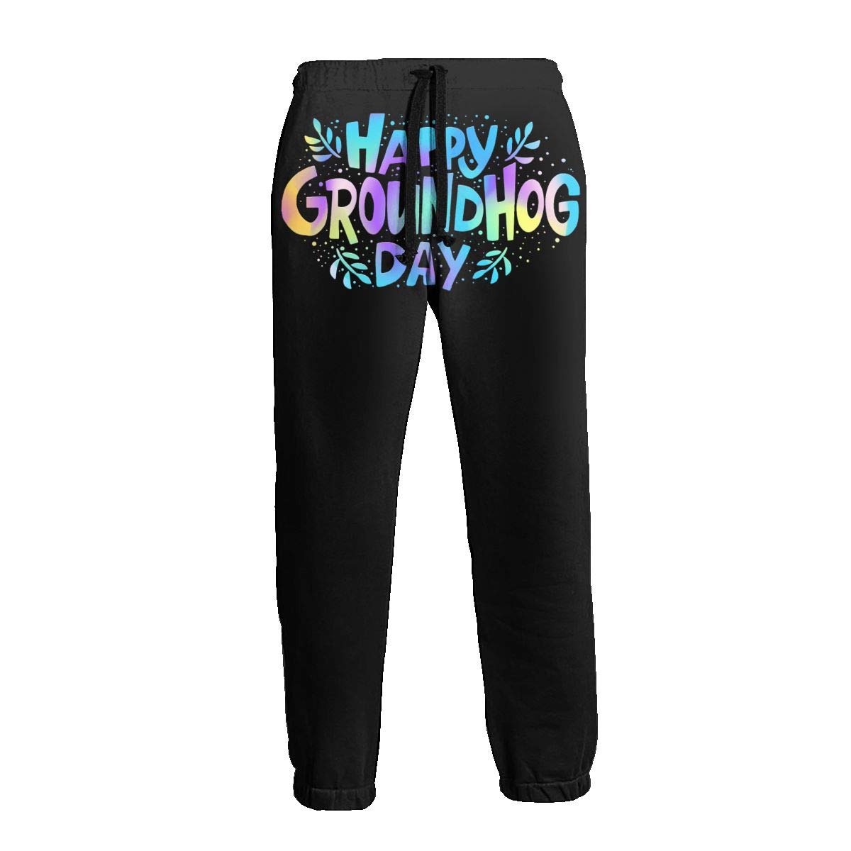 Yiaoflying Men's Jogger Sweatpants Happy Groundhog Day Loose Jogger Pants with Elastic Waist for Run