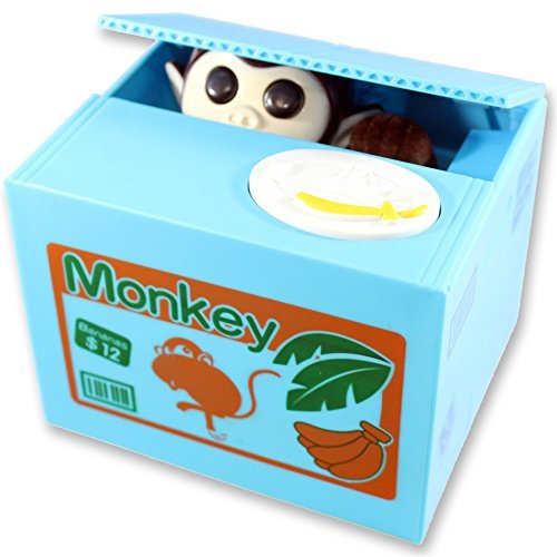 Mischievous Monkey Coin Bank For Kids - A Cute Unique Alternative To Piggy Banks - Delights With Realistic Movements and Adorable Designs - Perfect As Kids Birthday or Creative Presents