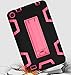 Fire 7 case, Fire 7 2015 case, Asstar 3 in 1 Hybrid Shockproof Impact Resistant Armor Kickstand Defender Protection Case for Amazon Fire Tablet (7 inch Display, 2015 Release Only) (Black Pink)