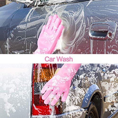 image for Letlar Magic Saksak Silicone Cleaning Gloves Brush Scrubber, Reusable 