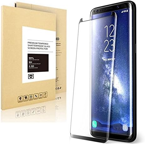 Galaxy S8 Screen Protector,OBYOBY [Case Friendly] Premium Edge-to-Edge Full Coverage Tempered Glass Screen Protector for Samsung Galaxy S8 (Black)