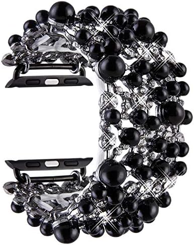 VIQIV Bling Bands for Compatitle Apple Watch 38mm 40mm 42mm 44mm Iwatch Series 4 3 2 1, Diamond Rhinestone Stainless Steel Metal Bracelet Wristband Strap for Women