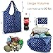 Folding Shopping Bags Reusable Grocery Totes Bag 6 Pack X Large 50LBS Ripstop Fashion Geometric Pattern Bags Foldable with Pouch Bulk Waterproof Nylon Machine Washable Durable Eco-Friendly