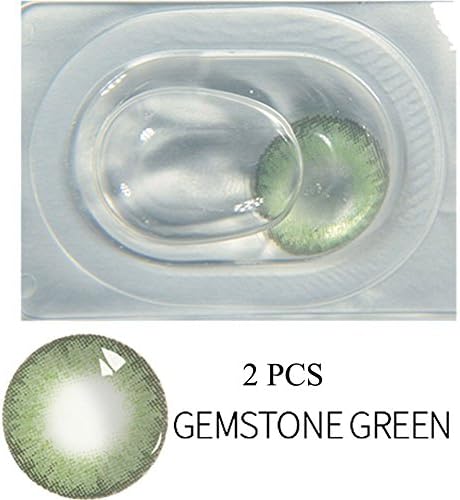 Color Contacts Lenses, Multicolor Cute Charm and Attractive Contact Lenses (2 PC Per Package) (Gemstone Green - Package 1)