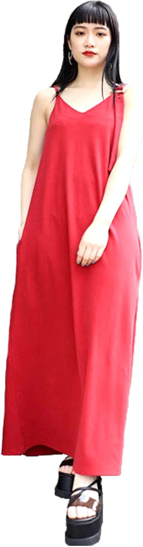 Amazon Co Jp ムルーア アシメロングベルトワンピース F フリー Red レッド 服 ファッション小物