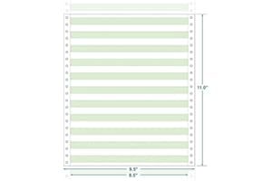 THE BUSINESS FORM SUPPLIES SHOP 9-1/2" x 11" (W x H) Continuous 20# Computer Paper, 1/2" Green Bar (Carton of 2400)