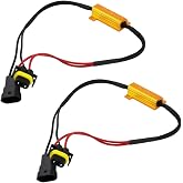 FALVFUN 2PCS H11 Car LED Resistor Kit, 50W Plug-in Headlight Anti Hyper Flash Load Resistor Wiring Relay Harness Adapter, Automotive Light Anti Flicker Error Decoder, Universal for Vehicles