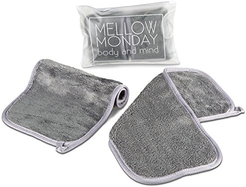 Makeup Remover Cloth - Best for Erasing Waterproof Mascara and Makeup - For Sensitive Skin - Super Soft and Absorbent - Makes a Great Gift - 2 piece set - By Mellow Monday (GRAY)