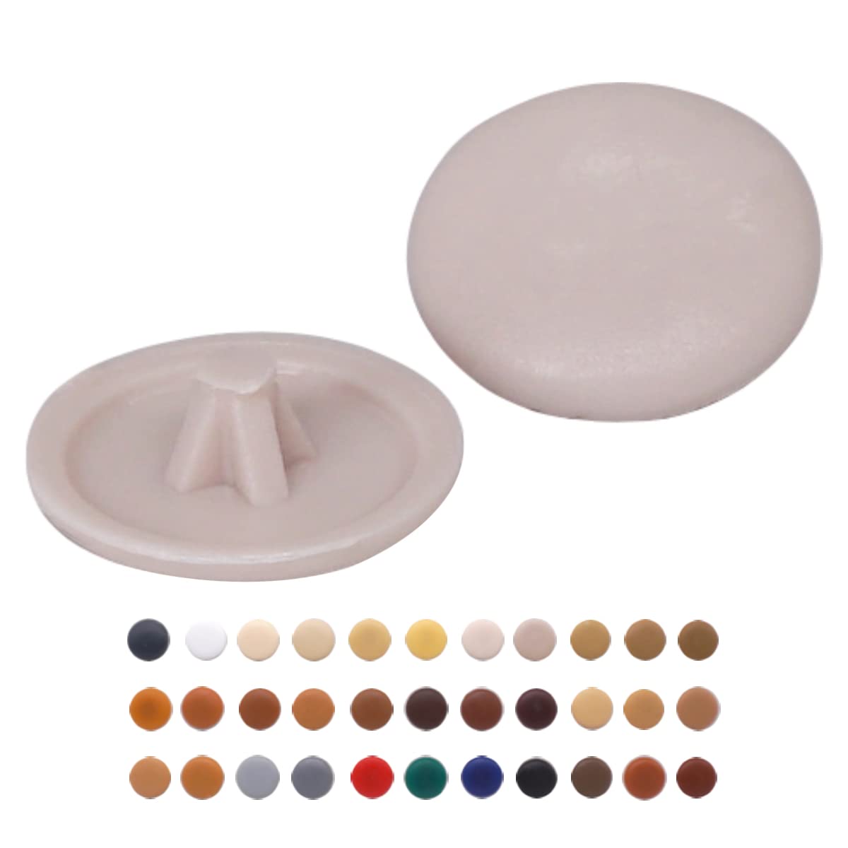 (Pack of 500 pcs) Pozi Screw Cover Caps 12 mm Diameter, Pozidriv Head Clip On Plastic Covers, Furniture Decorative Cap (500, Beige S6)