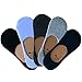 Men's No Show Socks 5 Pack Casual Ankle Low Cut Loafers Invisible Non Slip Boat Liner Socks (Multi-1)