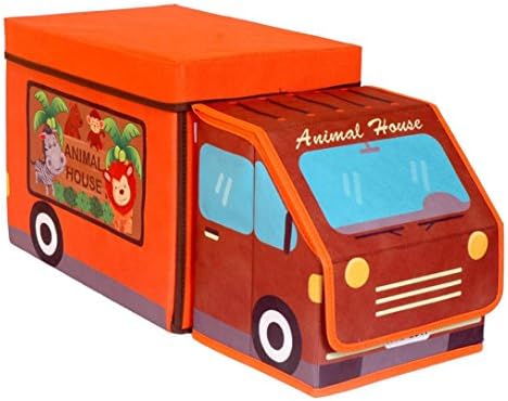 Kids Toy Storage Box Animal Hourse Collapsible Toy Chests Storage Organizer with Kids Play Mat for Kids Toys Books