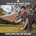 TNH Outdoors Hammock Fly Tarp 9 x 12 ft, Hexagonal Rain Fly or Lightweight Tent for Camping, Stronger Single Latch Aluminum Stakes, Ready for Double Hammocks & Storms