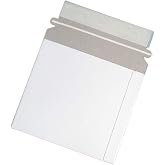 Maxtek CD/DVD Disc White Cardboard Mailers, 6 x 6 3/8 Inches, Self Seal Adhesive Flap, 100 pack.