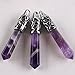 Top Plaza Reiki Healing Pendant Pendulum for Necklace, Natural Amethyst Rhodonite Tiger Eye, (Synthetic) Blue Sandstone, 2.35'', Set of 4