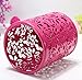 Water & Wood Hollow Rose Flower Pattern Cylinder Pen Pencil Pot Holder Container Organizer Red