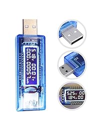 Voltaje Tester, binwo monitores de alta precisión USB Power Multi Meter Ampere Current Meter Panel Solar Con visualización Lcd Para Anker Cargador, dizauL Solar Power Bank, teléfono celular iPhone cargadores solares