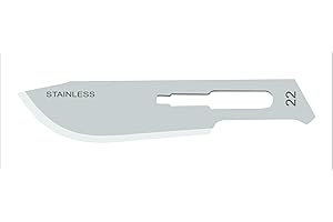 OA MEDICAL MedBlades Box of 100 Each Stainless Steel Blades, Sterile, Individually Foil Wrapped. Dental, Surgical, Hobby, Craft & More (# 22)