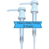 Heavy Duty Pump Dispenser for Gallon Jugs (1oz/2-Pack) Leak Proof Pump Dispenser for Shampoo, Laundry Detergent, Liquid, Water, Popcorn Butter, Snow Cone Syrup, Oils, 1 Gallon BPA-Free Dispenser