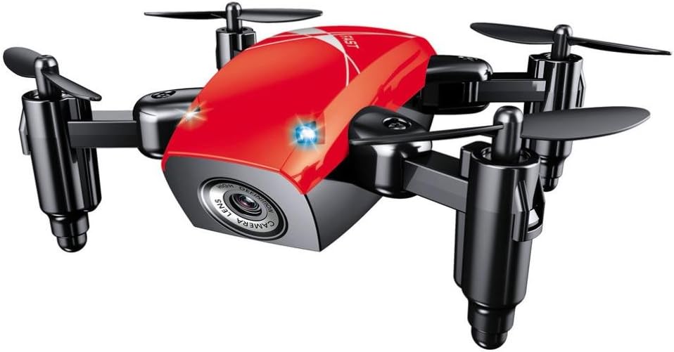 Sonnena S9 Altitude Hold 0.3MP HD Camera 6-Axis Foldable WiFi RC Quadcopter Pocket Drone … (red, Free)