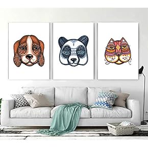 3 Panel Dog Painting Wall Decor for Living...