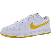 Nike Dunk Low Retro Men's Shoes (DV0831-110, White/Summit White/University Gold) Size 11.5