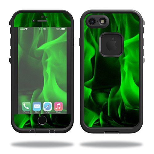 MightySkins Skin Compatible with Lifeproof iPhone SE (2020) / 7/8 - Green Flame…