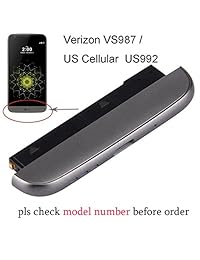 Ogodeal LG G5 Micrófono + Altavoz Ringer Buzzer Módulo + Tapa inferior + Cargar Puerto USB Montaje de repuesto OEM para LG G5 Verizon Carrier VS987 Us Celular Carrier US992, marrón claro, gris, (Titan Gray)
