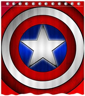 Denise Design Captain America shield Custom Shower Curtain Stylish Waterproof Polyester Fabric Bathroom Deco 60"x72"