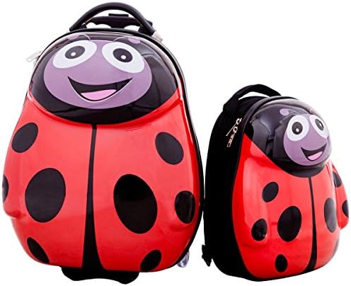 Svitlife 2 pcs Beetle Shaped Kids School Luggage Suitcase &amp; Backpack Small Schoolbag Gift Waterproof Girls