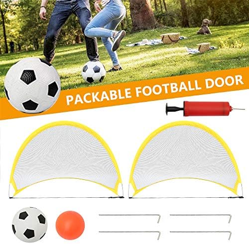 サッカーゴール スポーツアウトドア ポップアップゴール 爆安 折りたたみ 室内 室外 誕生日プレゼント 大人用 おもちゃ新学期プレゼント 子供用 2個セットーケース 子供向けの簡単なゴールネット
