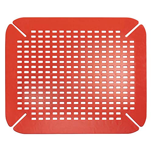 mDesign Adjustable Kitchen Sink Dish Drying Mat/Grid Soft Plastic