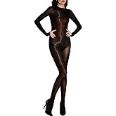 RUIBAVYA Body Stockings For Women Sexy Lingerie Bodysuit Oil Shiny Bodystocking Nylon Full Body Stocking