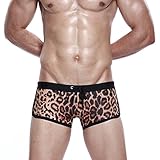 Koson-Man Men's Sexy Summer Beach Fashion Swimming Swimwear Sports Trunks (Meopard Size XL)